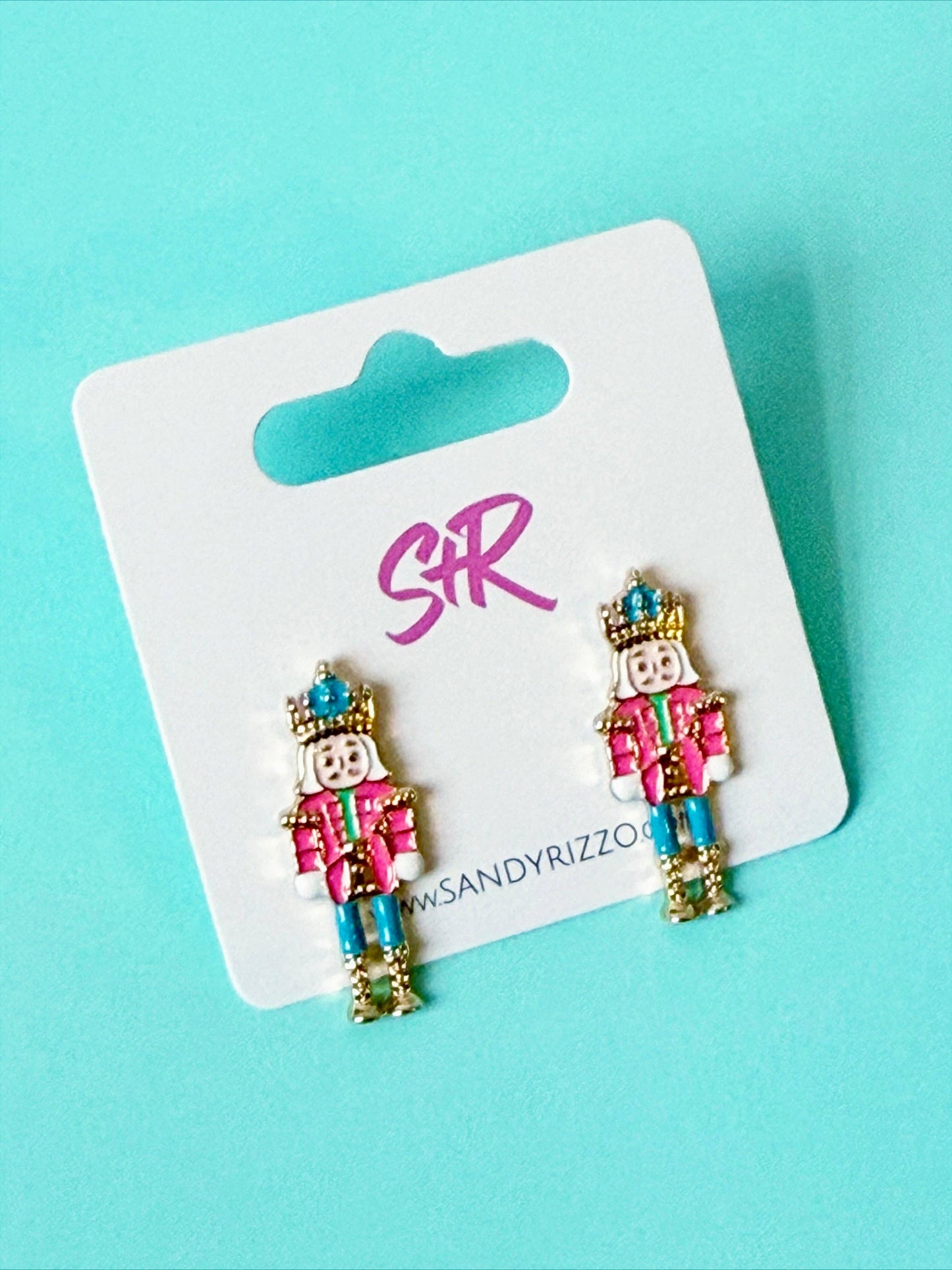 Small Enamel Nutcracker Stud Earrings