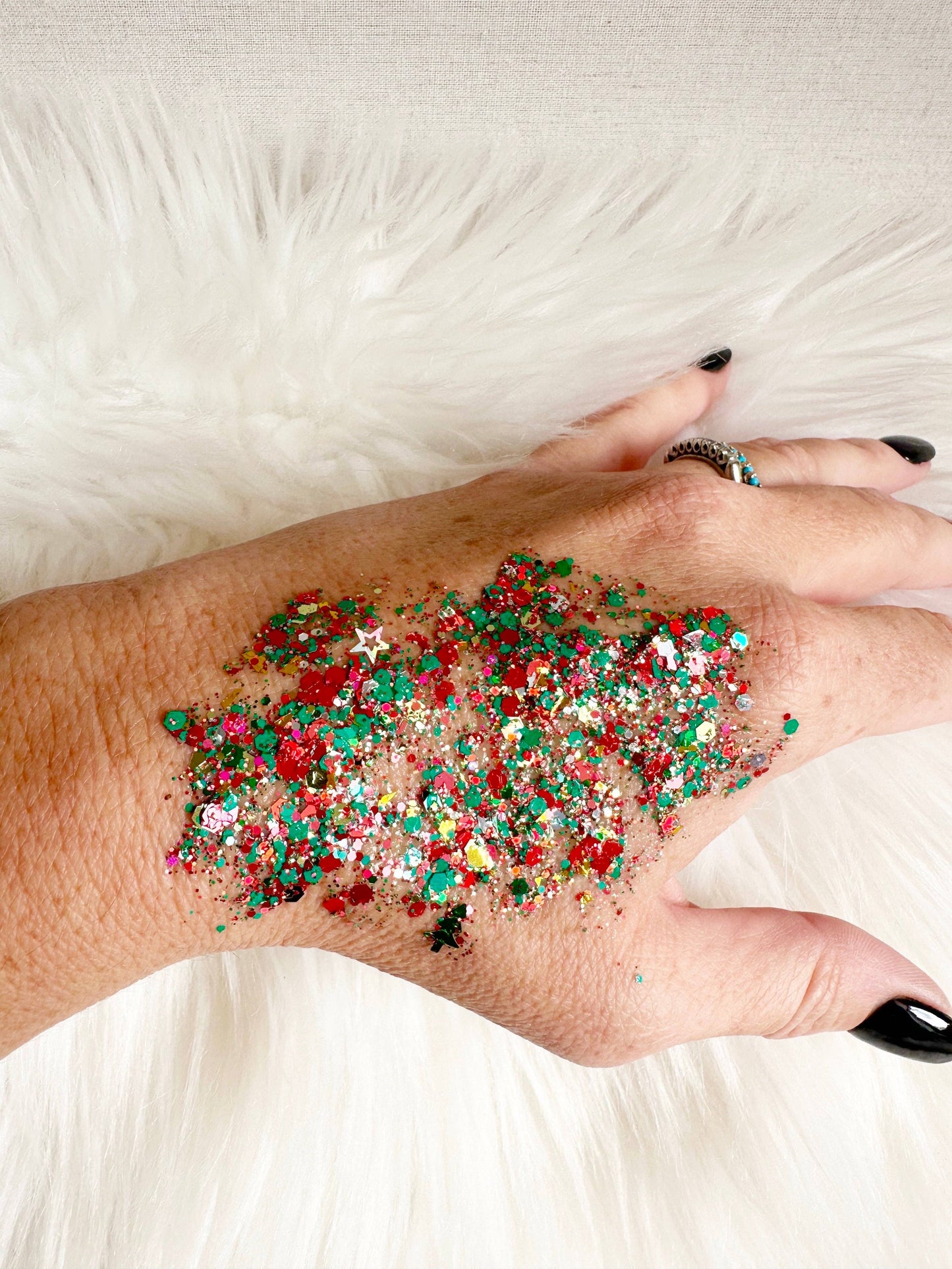 Red and Green Christmas Cheer Glitter Gel