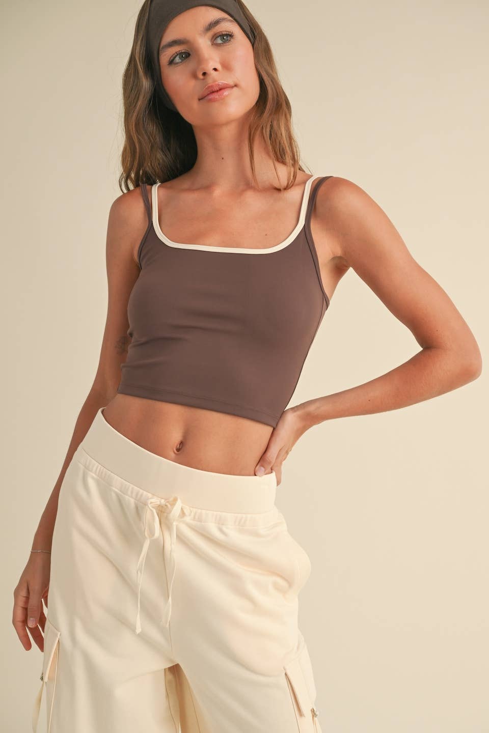 Sage Two Tone Layered Cami Top