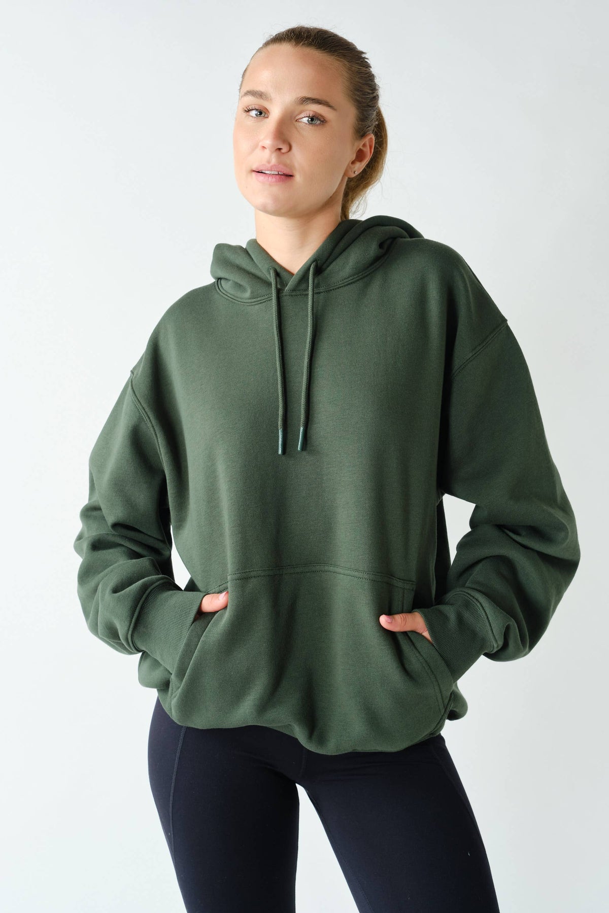Cotton Blend Drop Shoulder Hoodie: SYCAMORE / S:M:L (2:2:2)