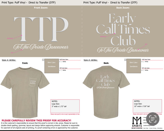 PREORDER Early Call Times Club