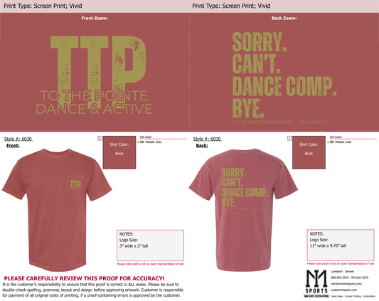 PREORDER Sorry Can't Dance Comp