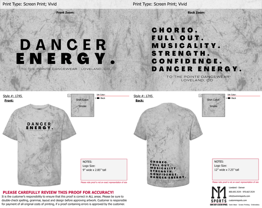 PRORDER Dancer Energy Smokey Tee