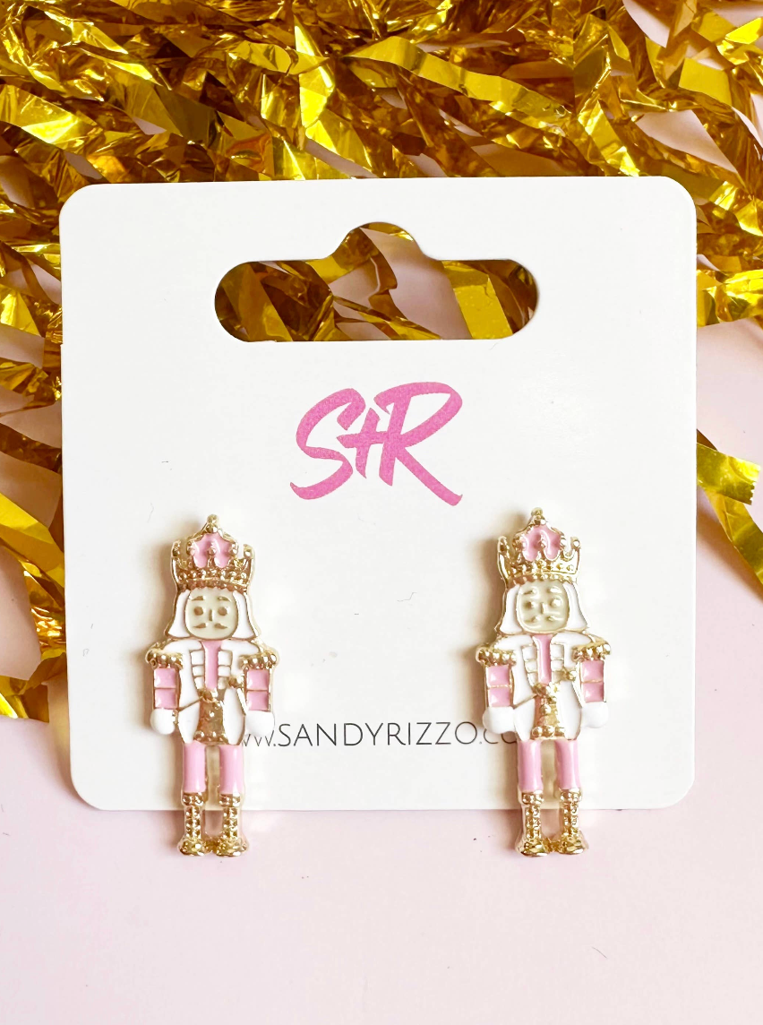 Small Enamel Nutcracker Stud Earrings