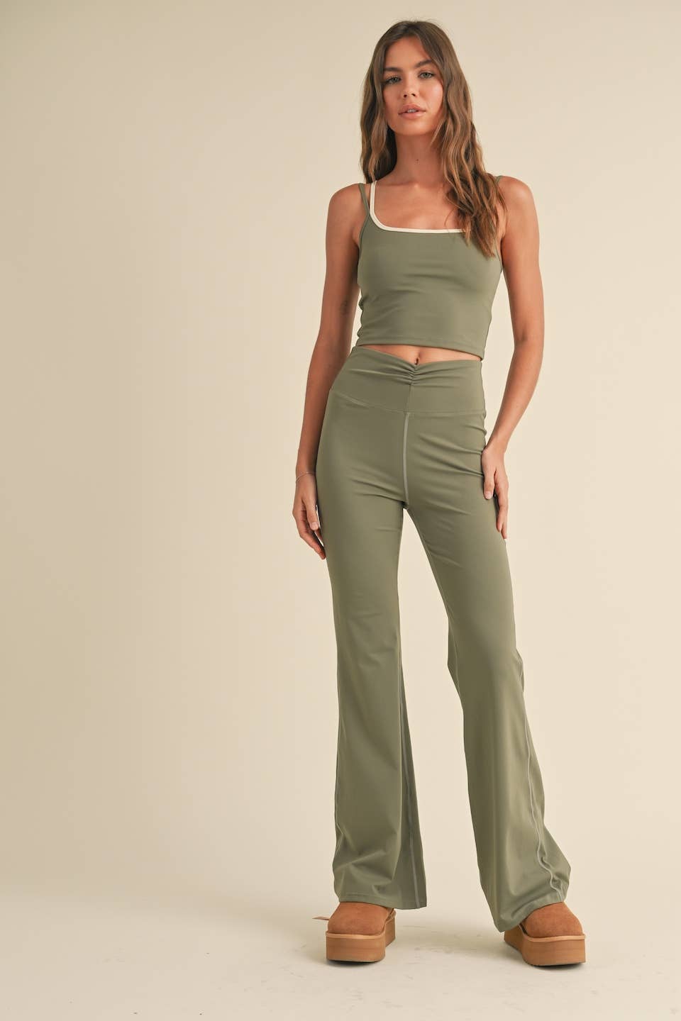 Sage Two Tone Layered Cami Top