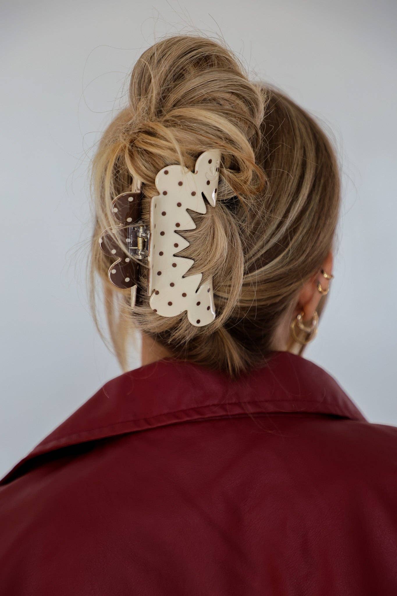 Brown & Cream Petal Arch Claw - Oversized
