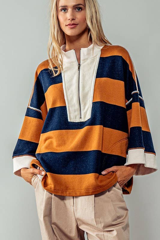 Breezy Striped Pullover Top