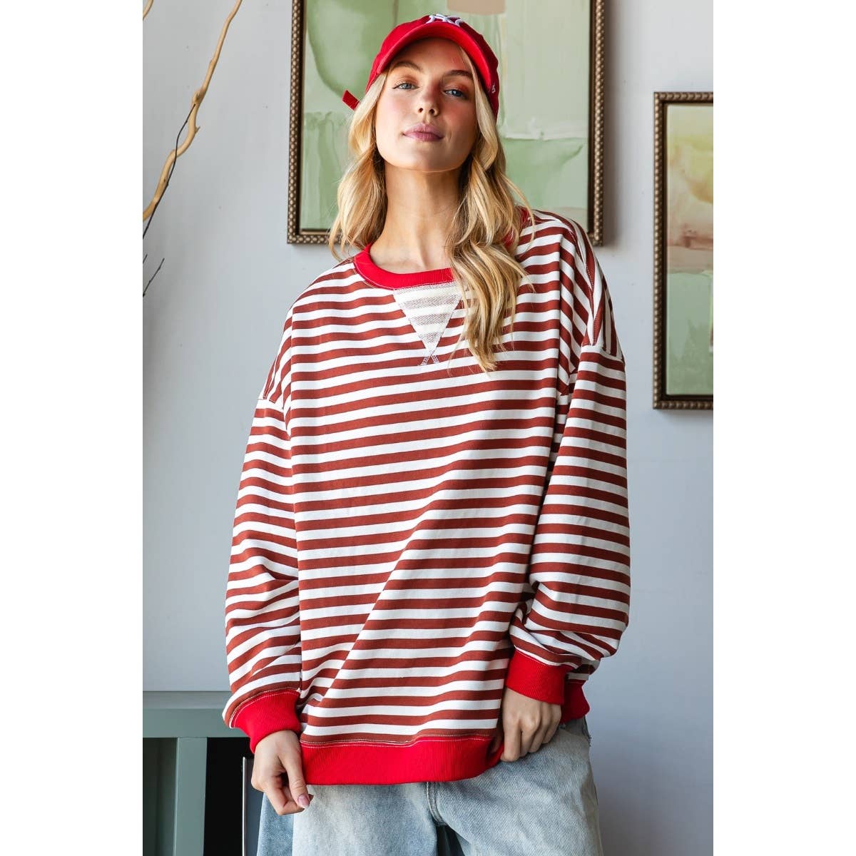 Oversize Striped Top