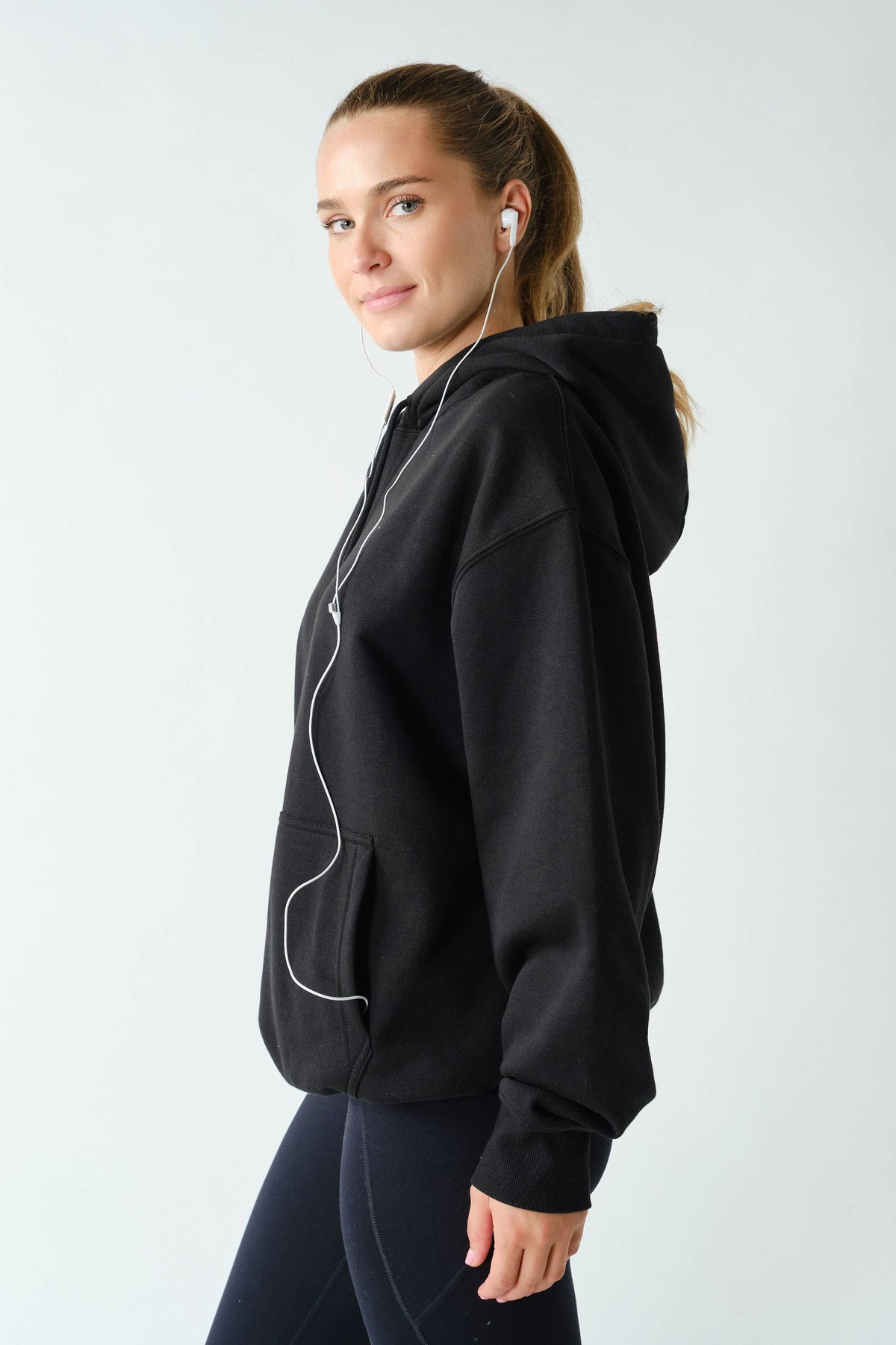 Cotton Blend Drop Shoulder Hoodie: SYCAMORE / S:M:L (2:2:2)