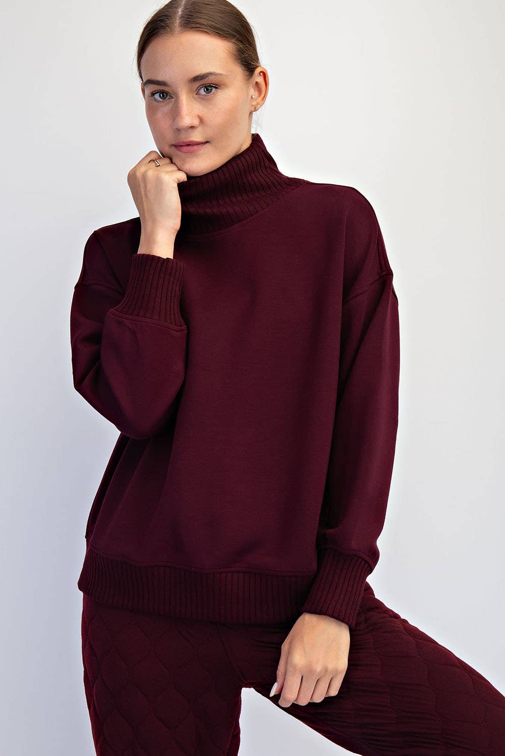 The Core Soft Scuba Ribbed Mockneck