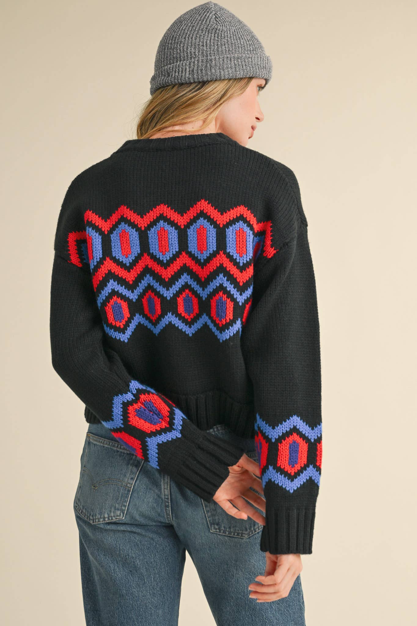 The Mistletoe Geo Sweater