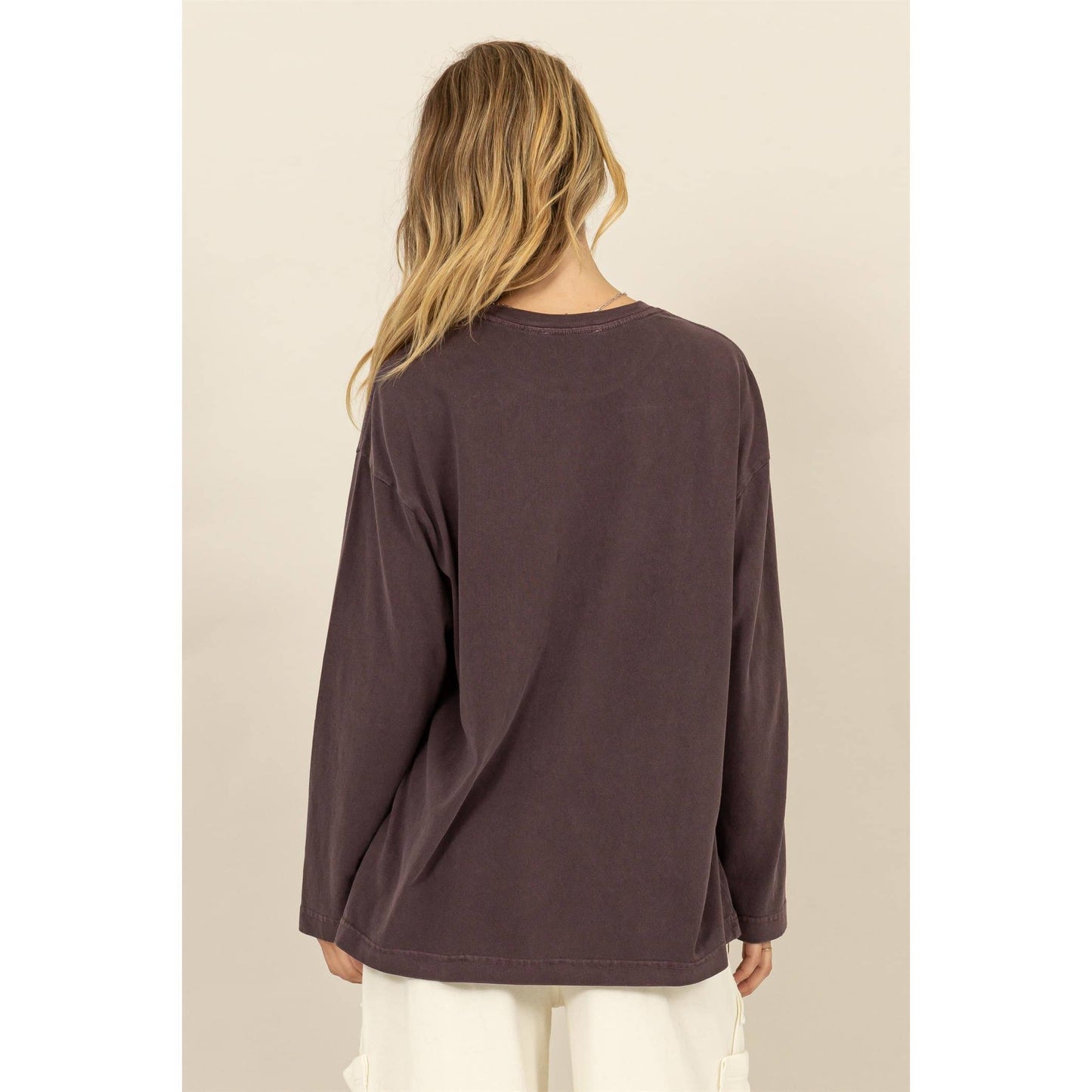 OVERSIZED CREW NECK LONG SLEEVE TEE