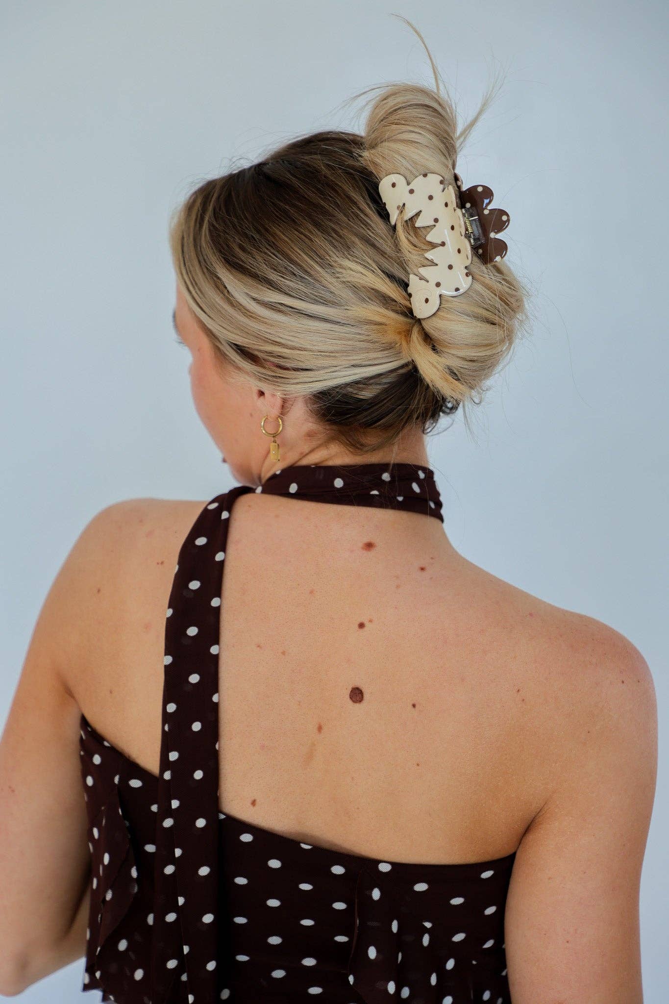 Brown & Cream Petal Arch Claw - Oversized