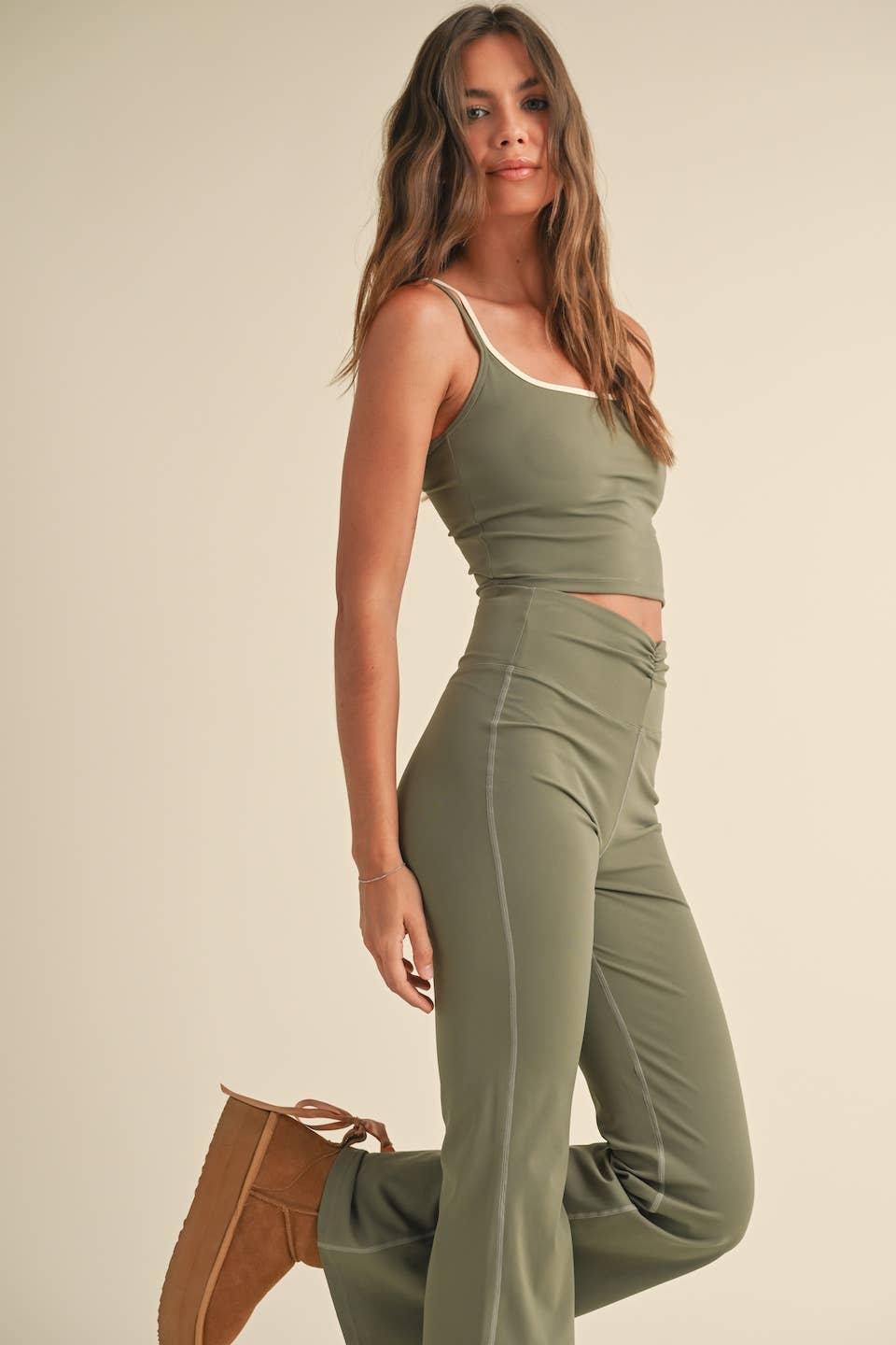 Sage Two Tone Layered Cami Top