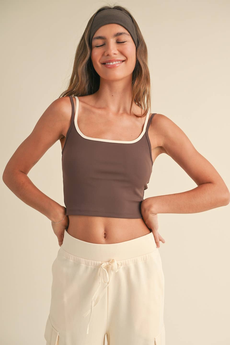 Sage Two Tone Layered Cami Top