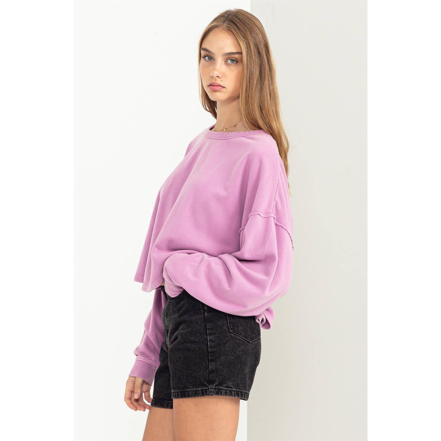 Oversized Crop Sweatshirt