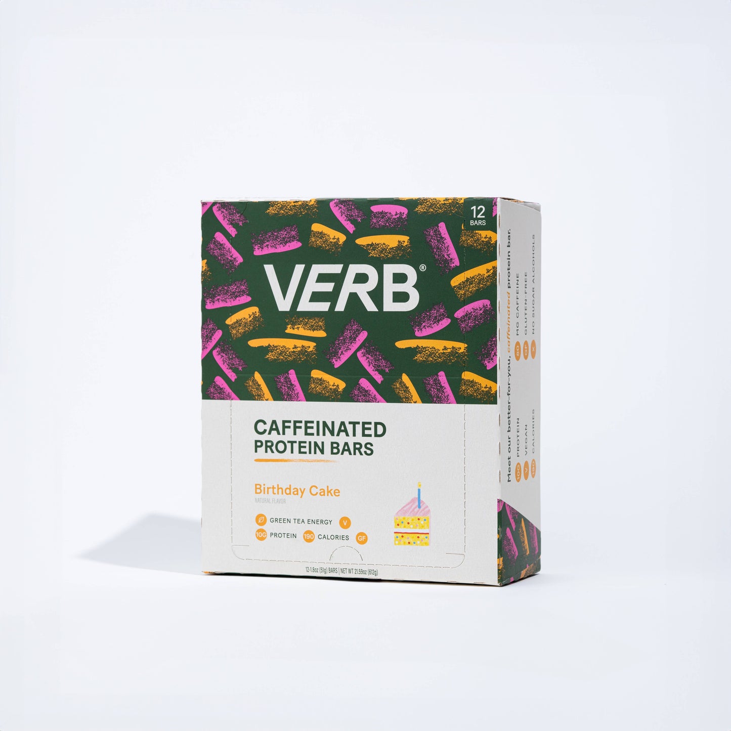 VERB Caffeinated Protein Bar- Birthday Cake