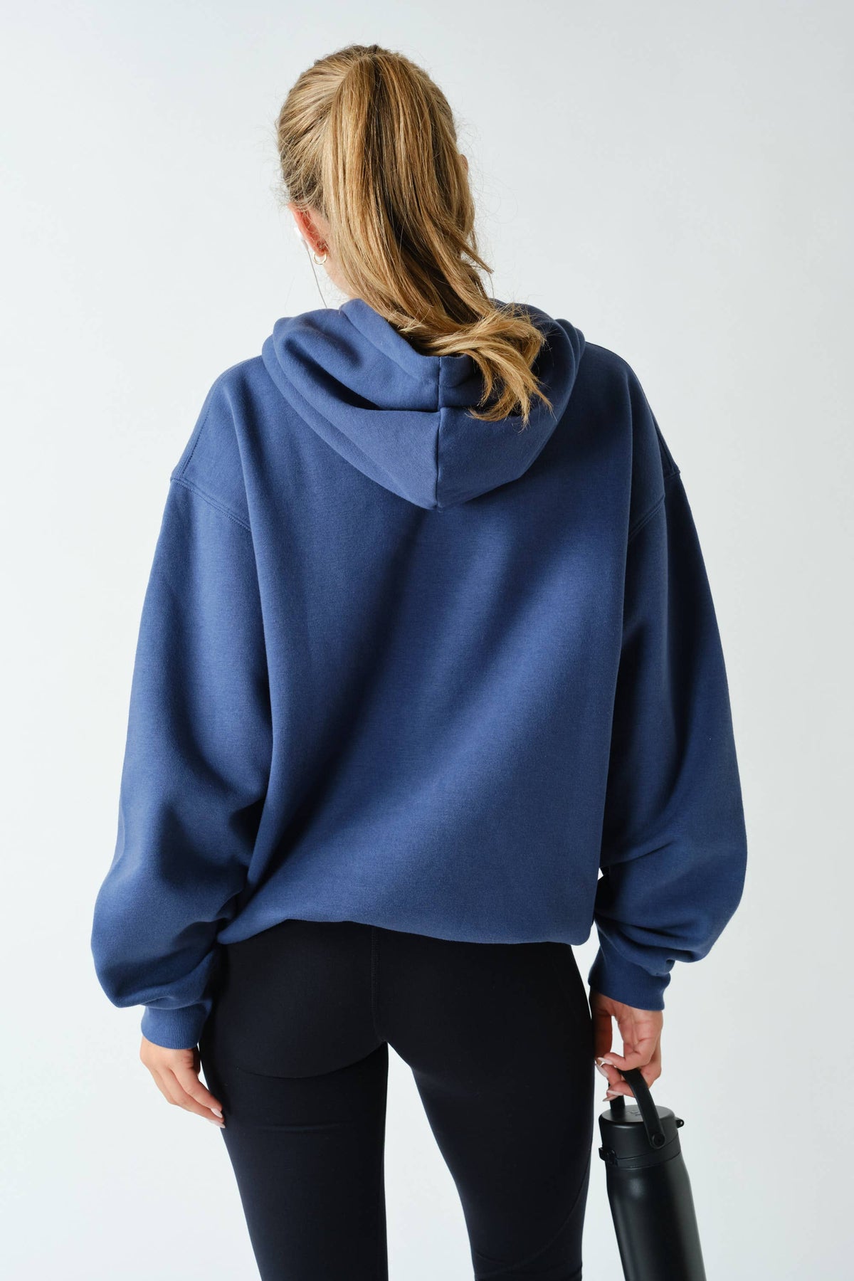 Cotton Blend Drop Shoulder Hoodie: PURPLE IRIS / S:M:L (2:2:2)
